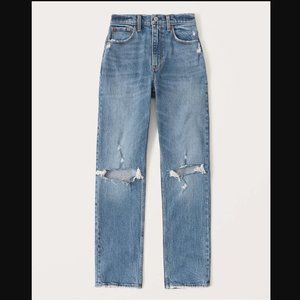 Abercrombie Curve Love 90s Ultra High Rise Straight Jeans (27 R)